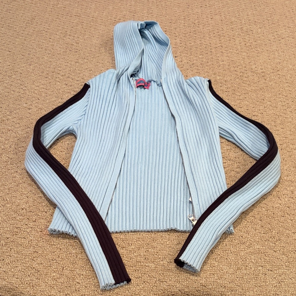 Edikted ribbed zip up hoodie